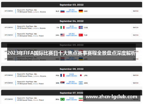 2023年FIFA国际比赛日十大焦点赛事赛程全景盘点深度解析 2023年FIFA国际比赛日十大焦点赛事赛程全景盘点深度解析